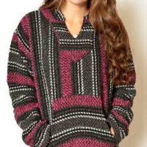 Elegant Women's Cowl Neck Sweater - Black and Pink
